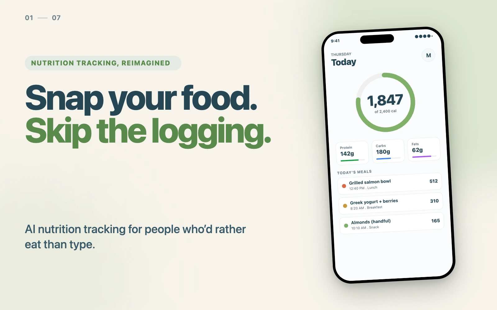 Snap your food, skip the logging - AI nutrition tracking
